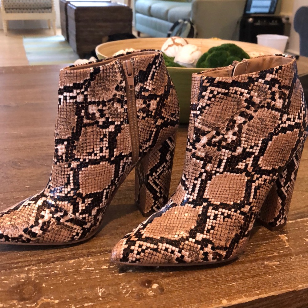 Snake skin booties